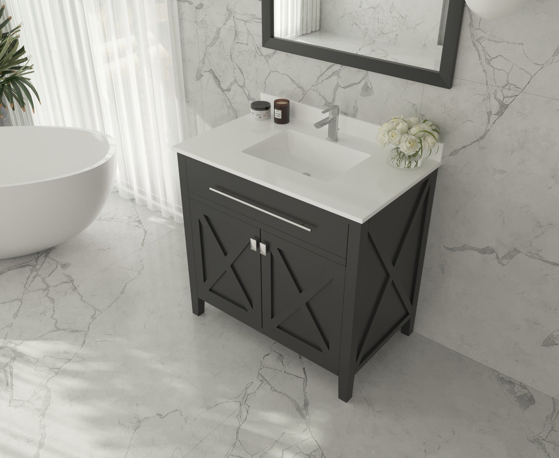 Wimbledon 36" Espresso Bathroom Vanity with Countertop