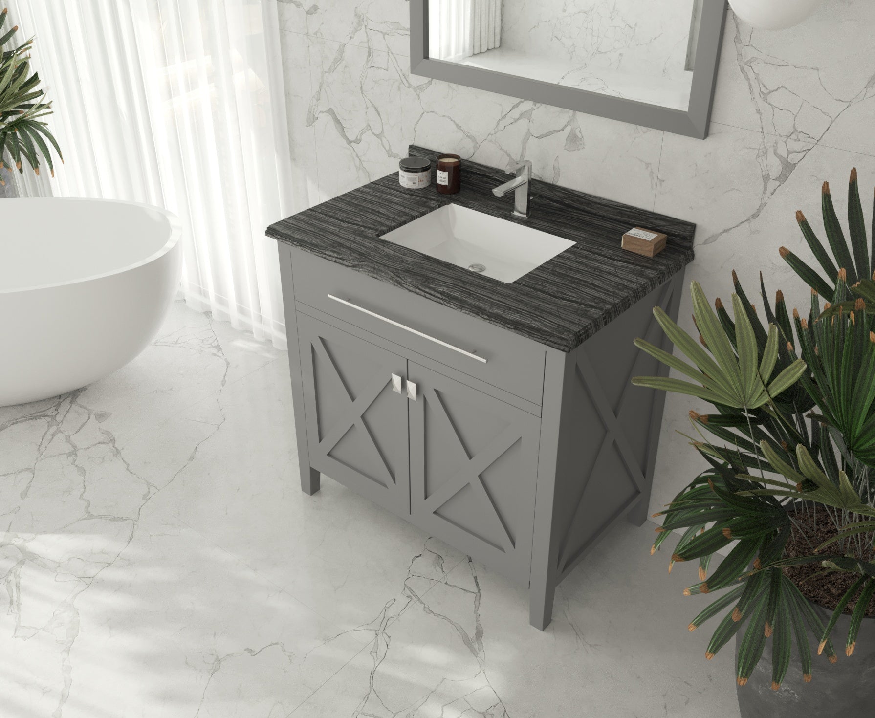 Wimbledon 36" Grey Bathroom Vanity with Countertop