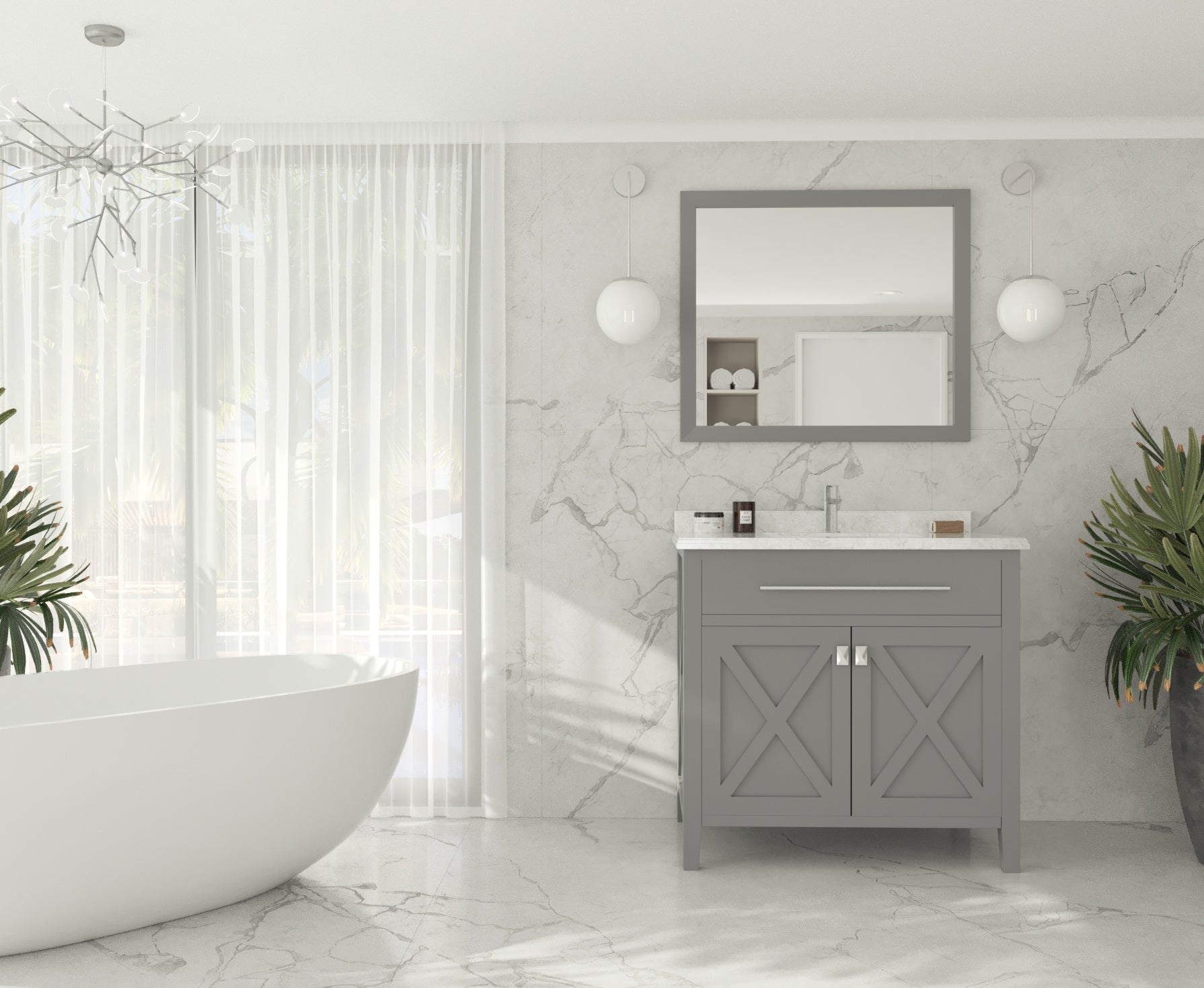 Wimbledon 36" Grey Bathroom Vanity with Countertop