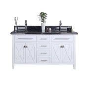 Wimbledon 60" White Double Sink Bathroom Vanity with Countertop
