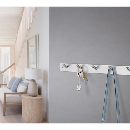 BESLAGSBODEN - Coat Rack, 5 Hooks, Brushed Stainless Steel