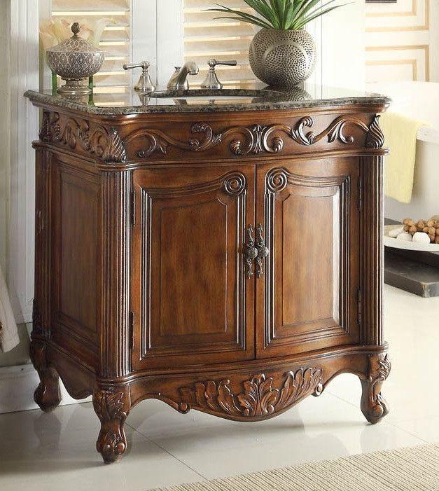 Chans Furniture CF-2873SB-TK 32 Inch Classic Style Medium Brown Fiesta Bathroom Sink Vanity