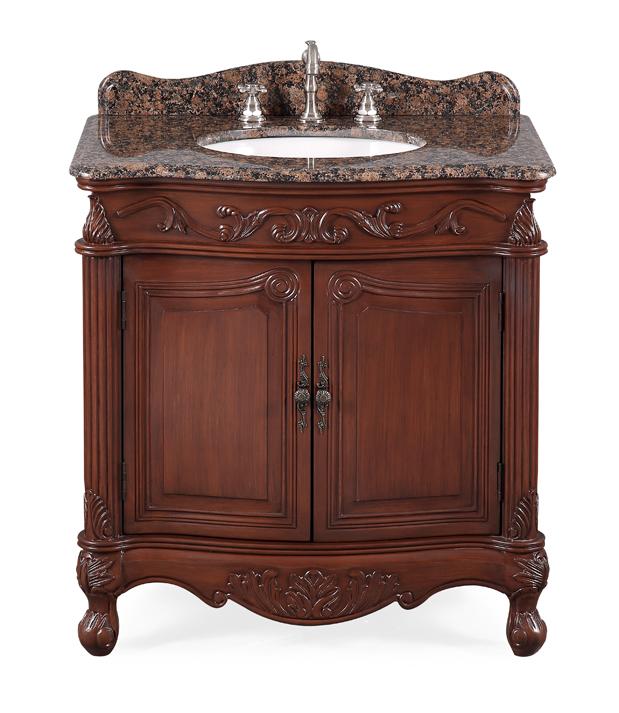 Chans Furniture CF-2873SB-TK 32 Inch Classic Style Medium Brown Fiesta Bathroom Sink Vanity
