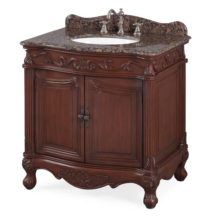 Chans Furniture CF-2873SB-TK 32 Inch Classic Style Medium Brown Fiesta Bathroom Sink Vanity