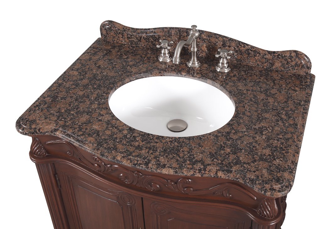 Chans Furniture CF-2873SB-TK 32 Inch Classic Style Medium Brown Fiesta Bathroom Sink Vanity