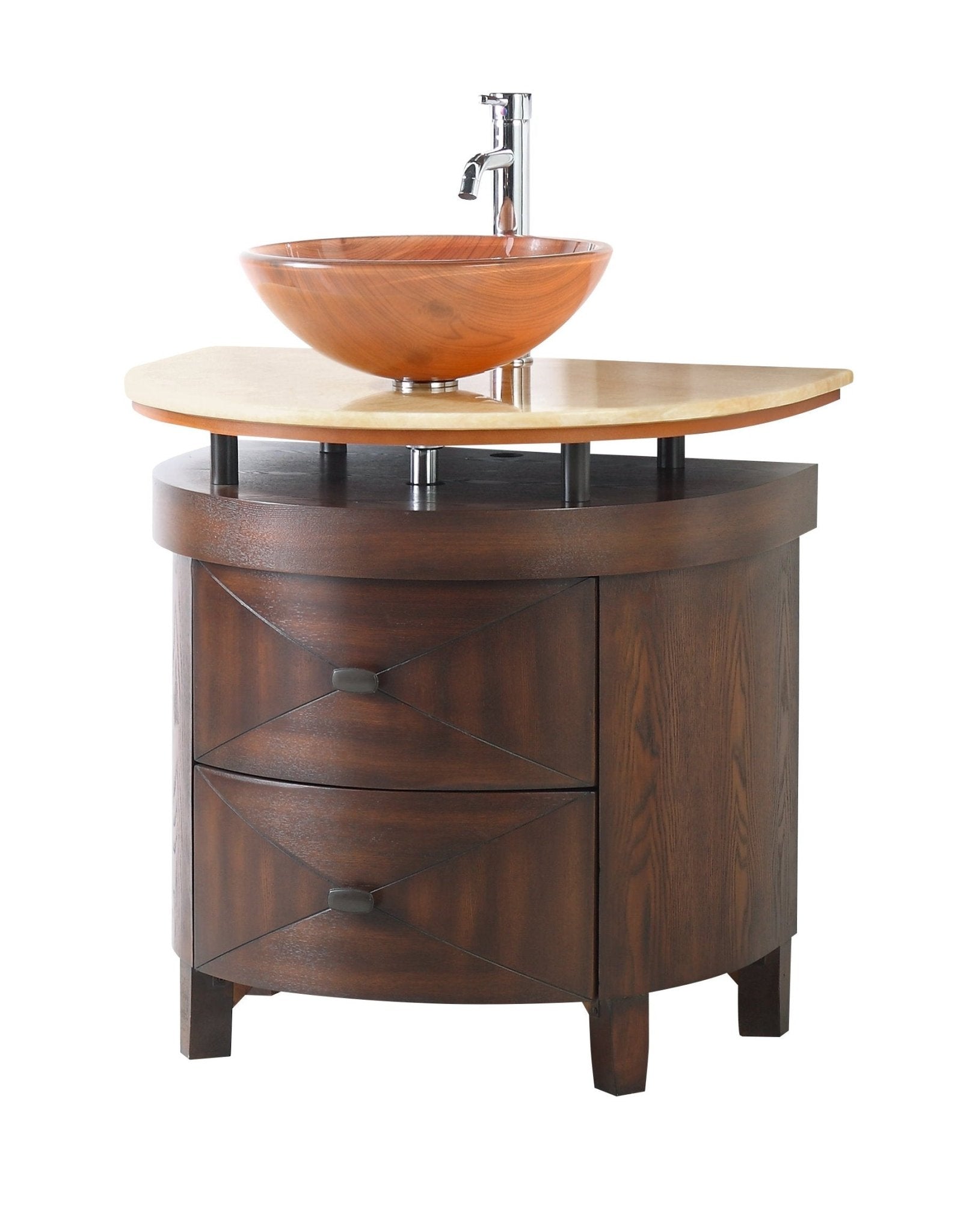 Chans Furniture BWV-026 32"   Benton Collection Onyx counter top Verdana Vessel Sink Bathroom Vanity
