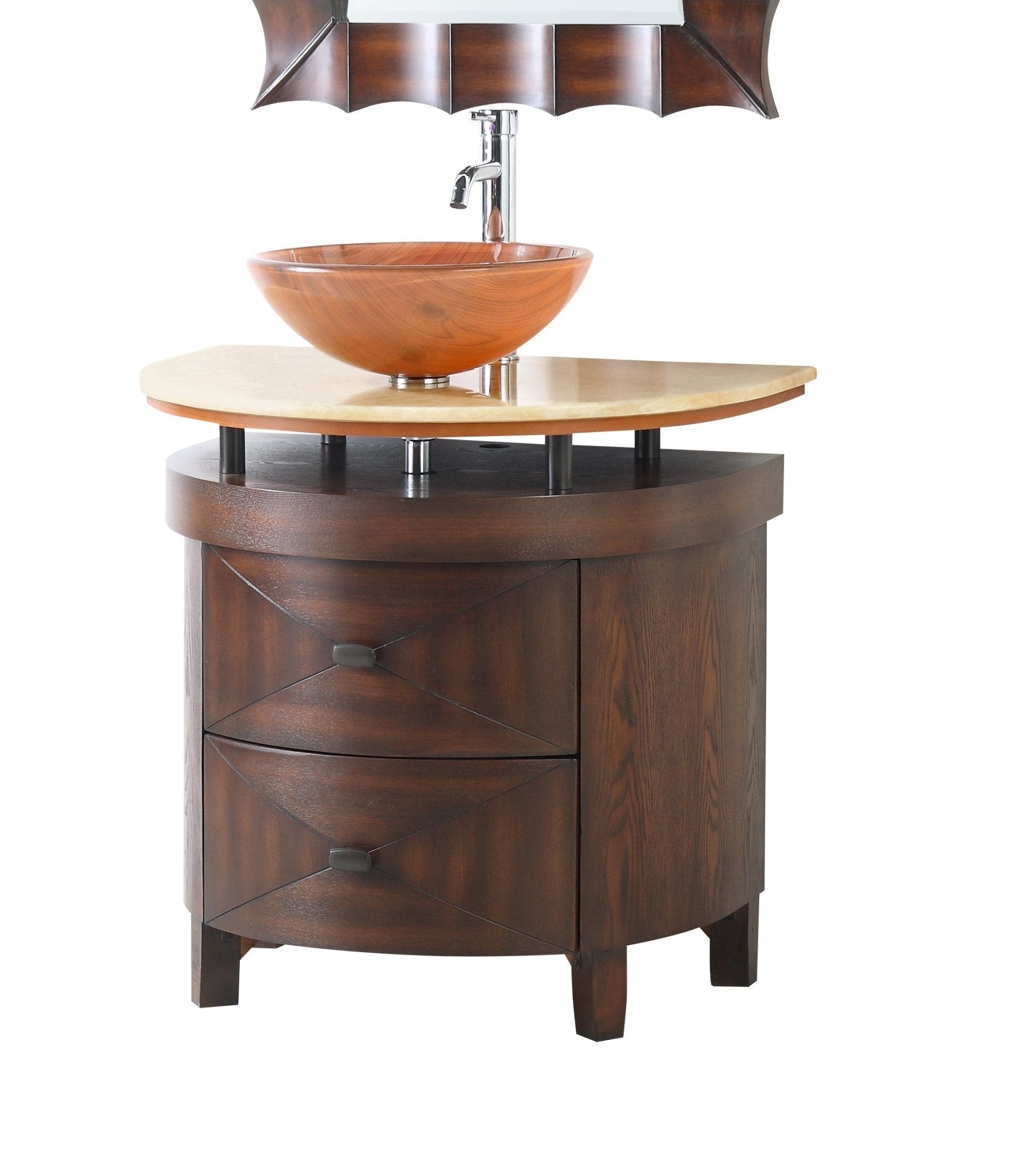 Chans Furniture BWV-026 32"   Benton Collection Onyx counter top Verdana Vessel Sink Bathroom Vanity
