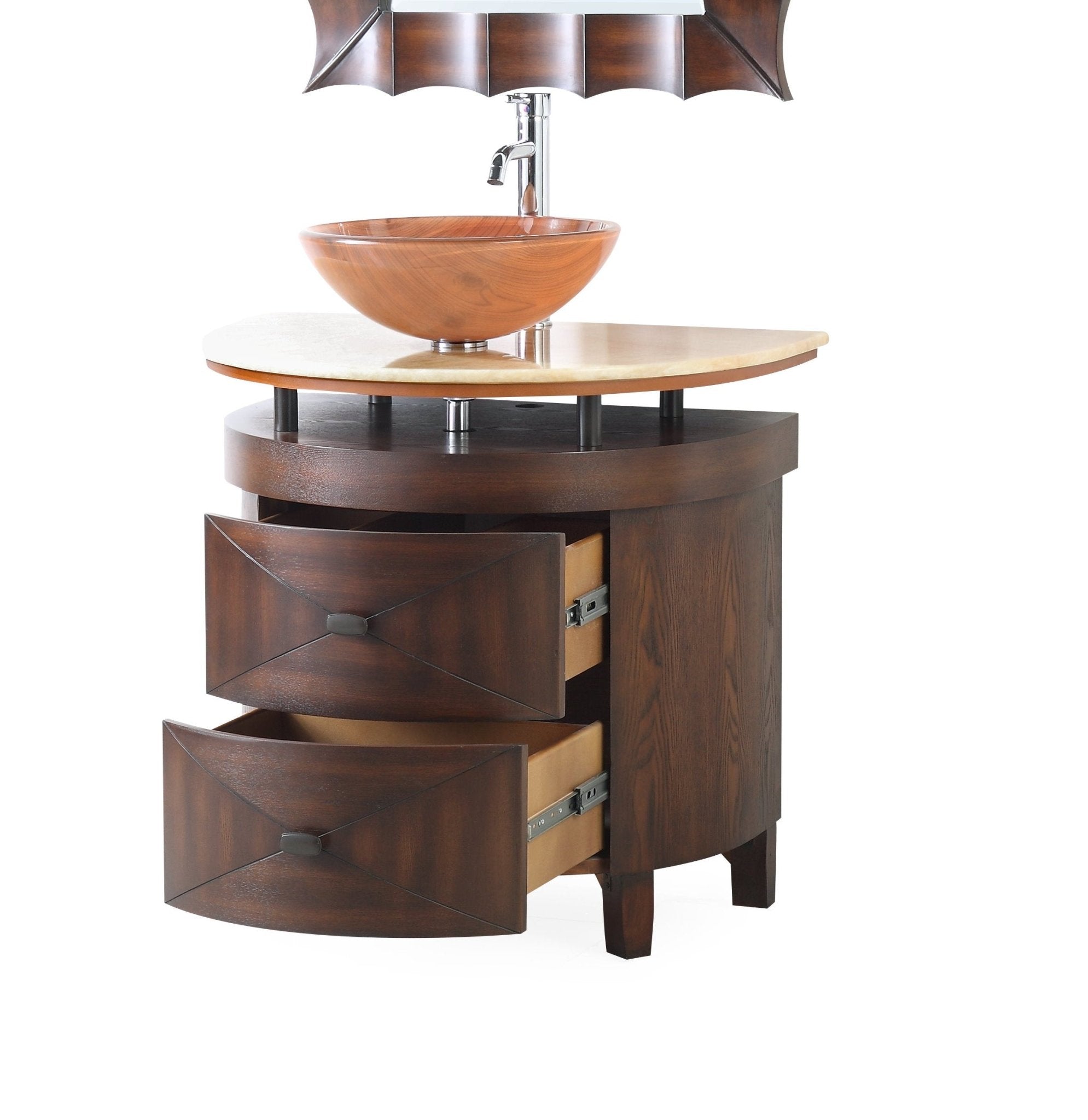 Chans Furniture BWV-026 32"   Benton Collection Onyx counter top Verdana Vessel Sink Bathroom Vanity