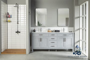 Fawna 72" Gray Double Bowls Bathroom Cabinet