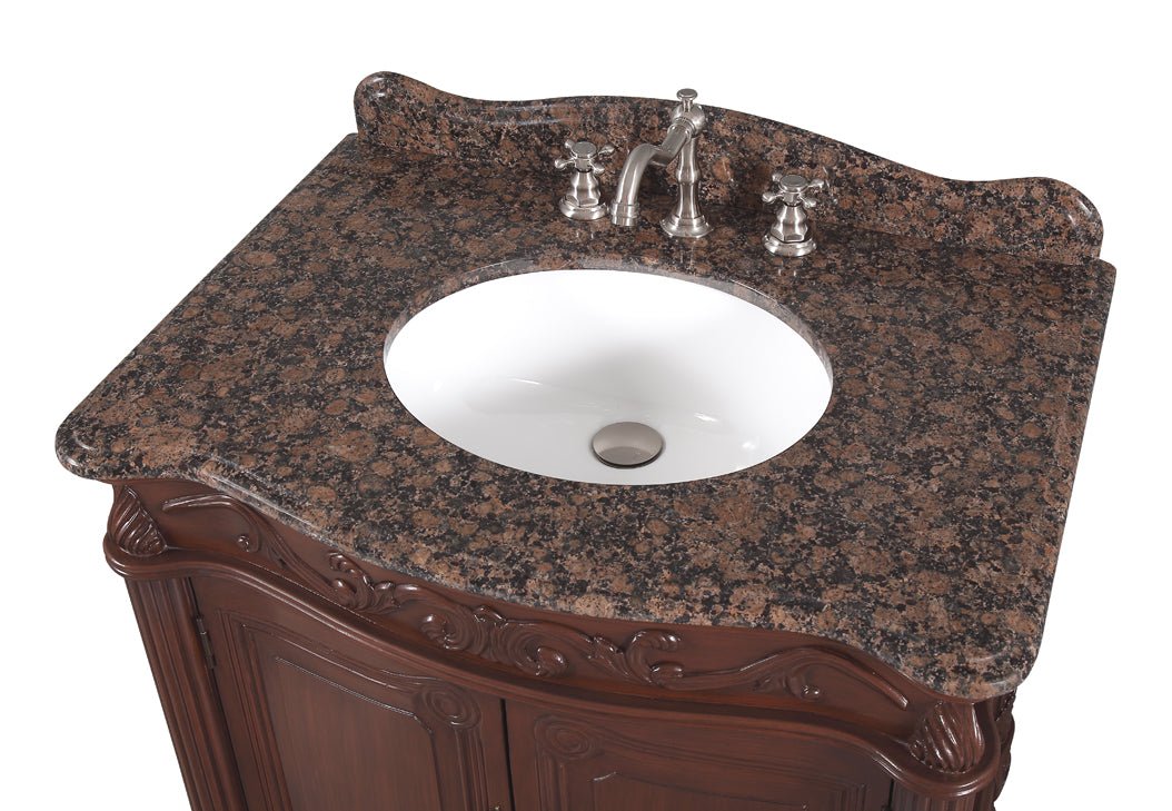 Chans Furniture CF-2873SB-TK 32" Traditional style cream marble Fiesta Bathroom Sink Vanity - CF-2873SB-TK