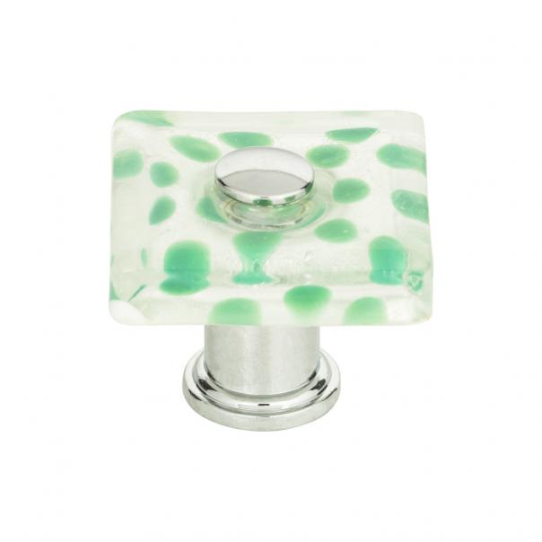 Atlas Homewares Emerald Polka Dot Glass Knob