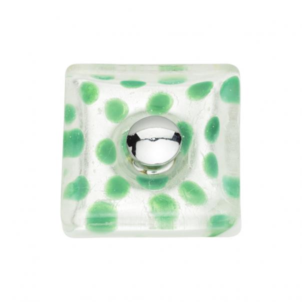 Atlas Homewares Emerald Polka Dot Glass Knob