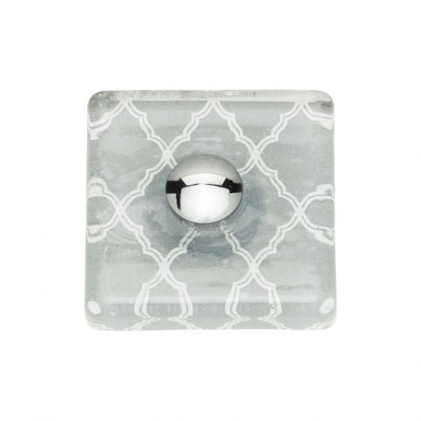 Atlas Homewares Quatrefoil Glass Square Knob