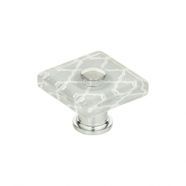 Atlas Homewares Quatrefoil Glass Square Knob