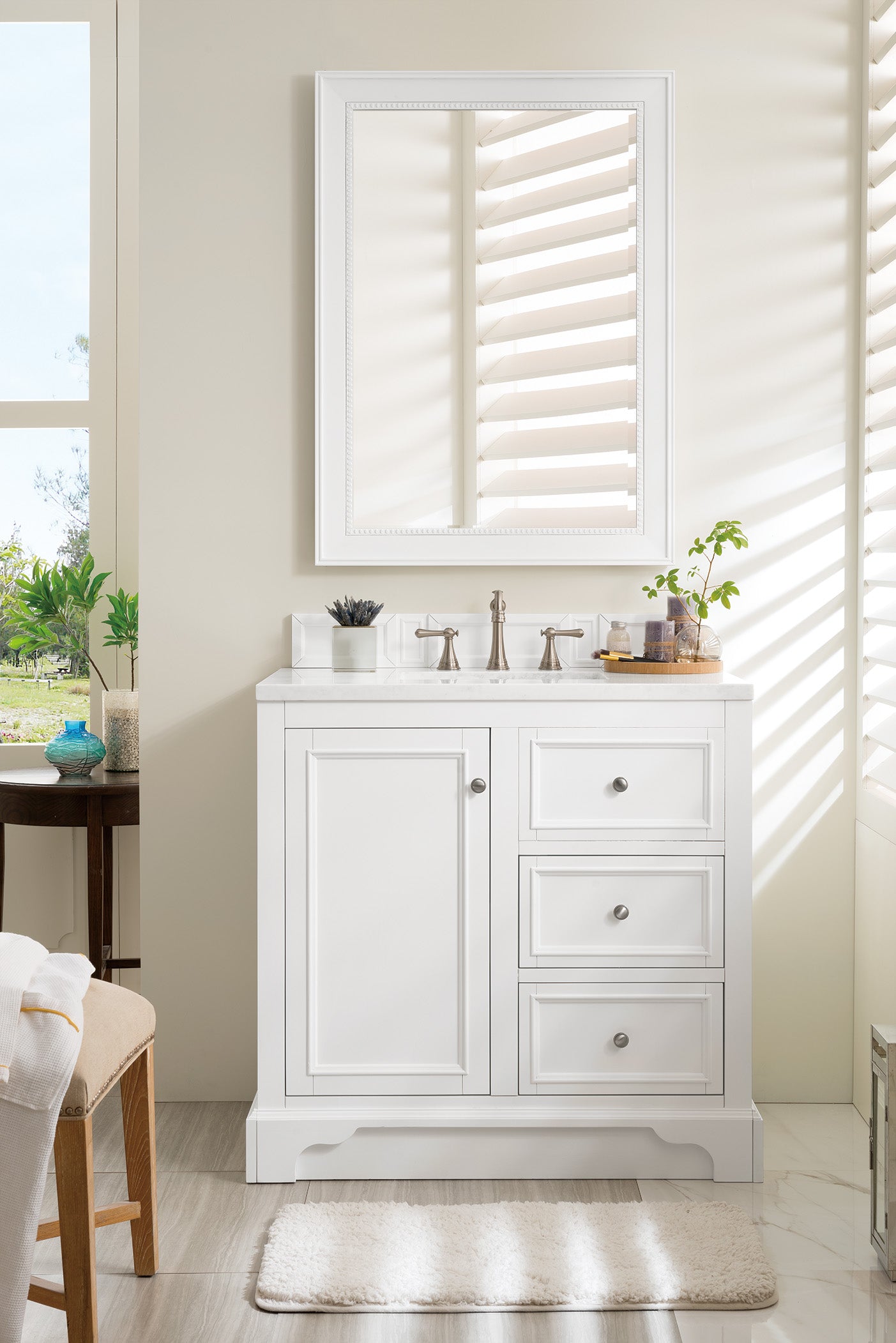 James Martin De Soto 36" Single Vanity in Bright White with 3cm Countertop