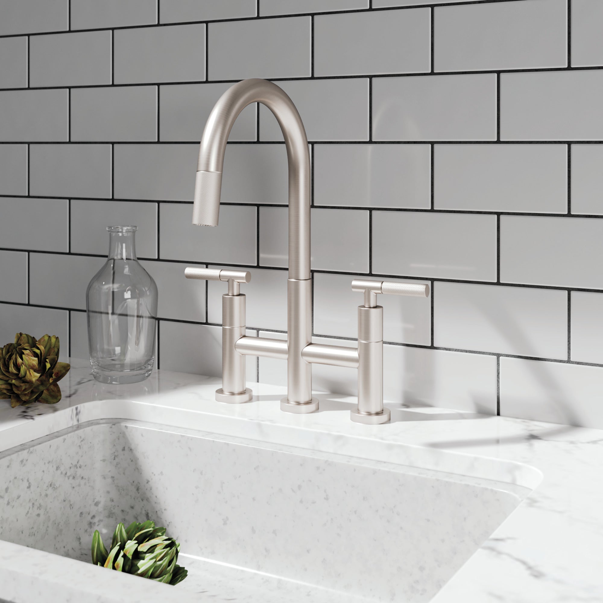 Newport Brass Muncy Kitchen Bridge Pull-Down Faucet