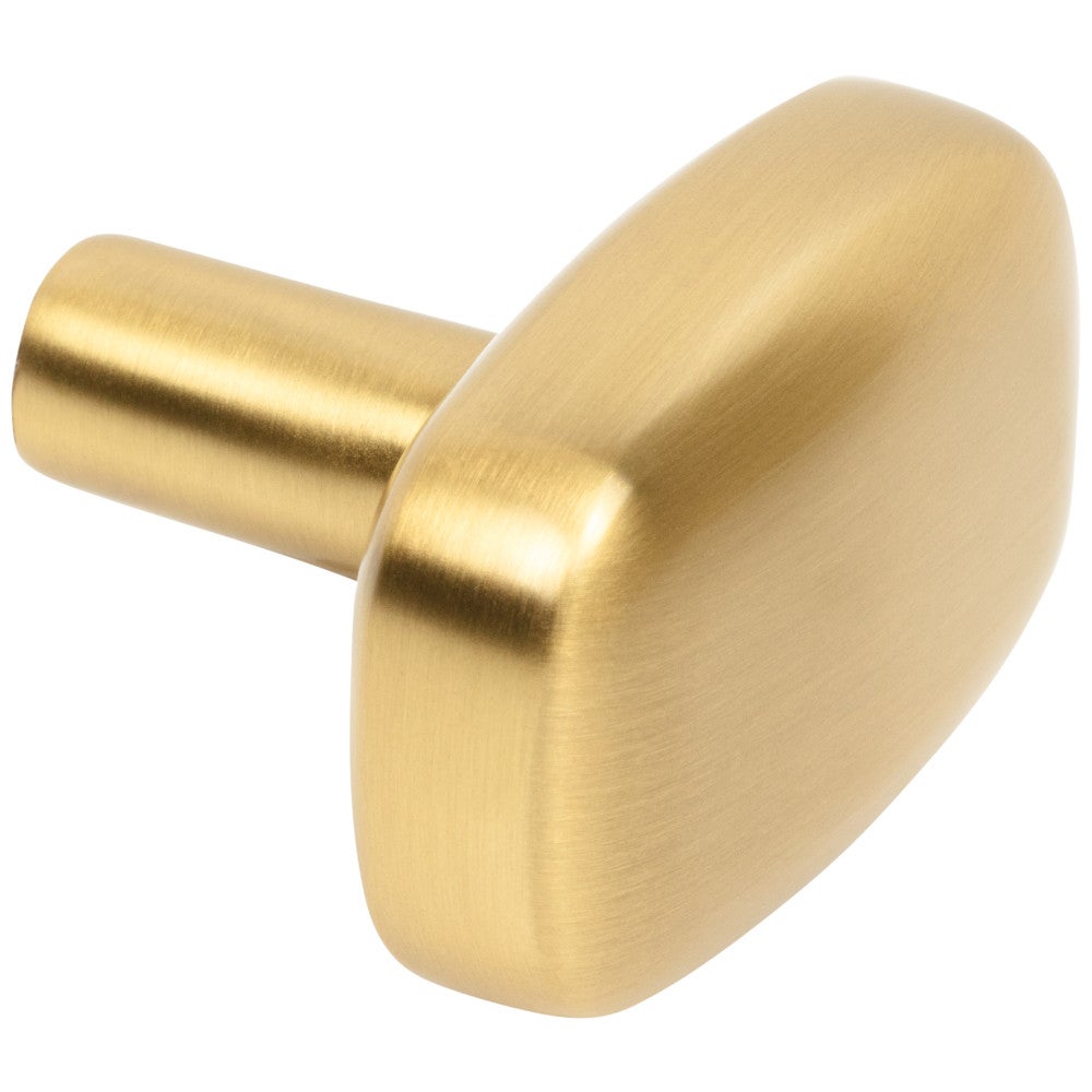 Hardware Resources 1-1/2" Rounded Rectangle Overall Length Satin Nickel Loxley Cabinet Knob