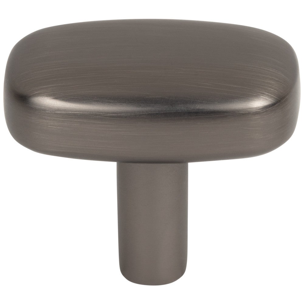 Hardware Resources 1-1/2" Rounded Rectangle Overall Length Satin Nickel Loxley Cabinet Knob