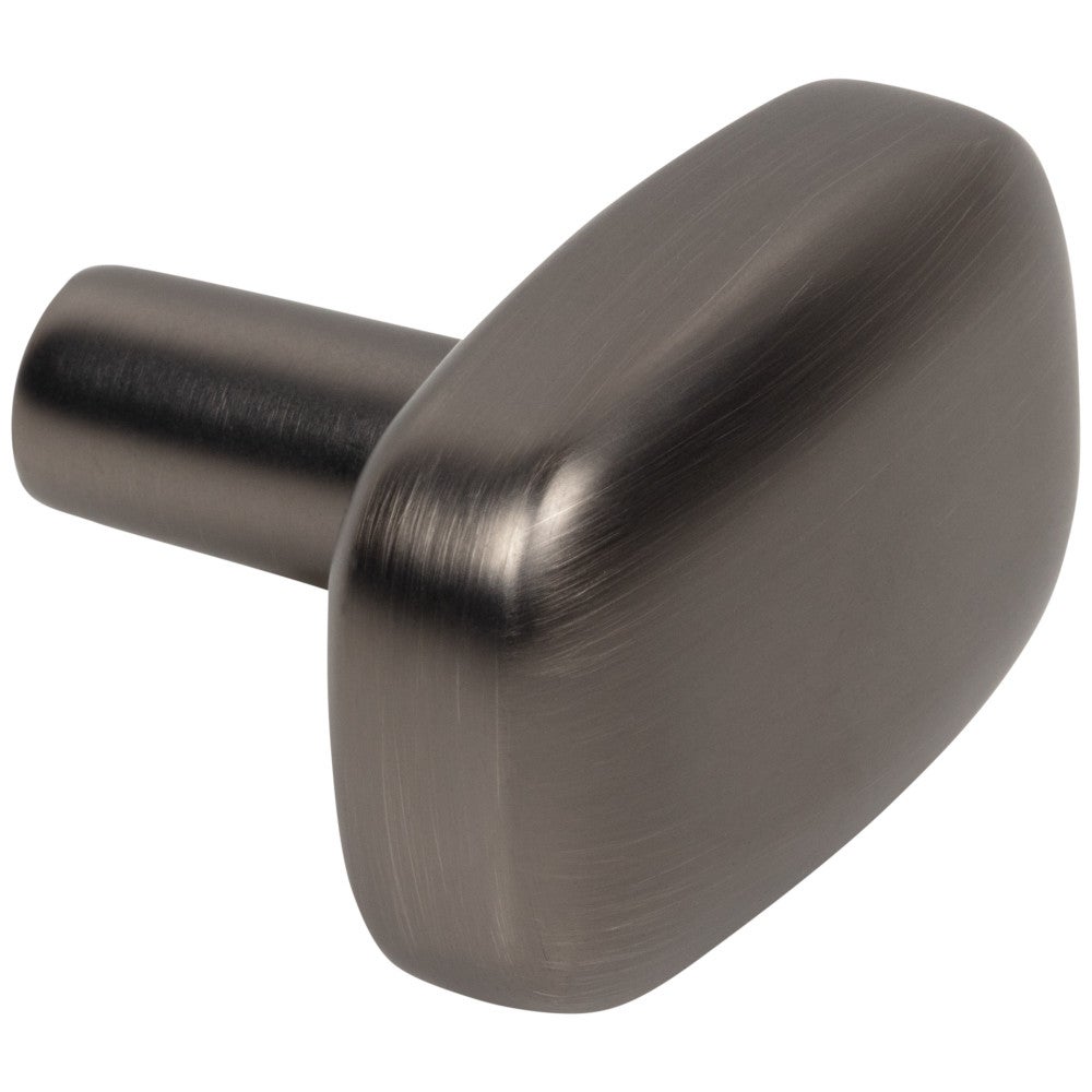 Hardware Resources 1-1/2" Rounded Rectangle Overall Length Satin Nickel Loxley Cabinet Knob