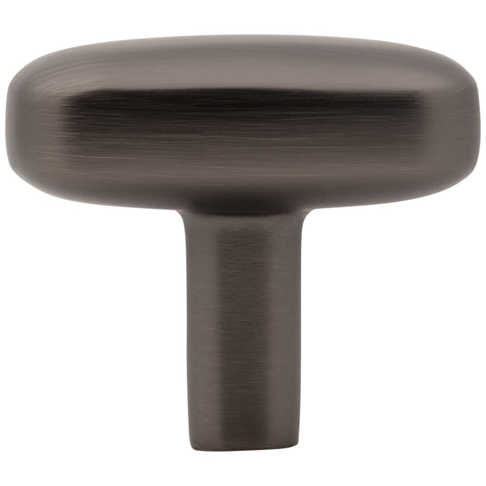Hardware Resources 1-1/2" Rounded Rectangle Overall Length Satin Nickel Loxley Cabinet Knob