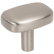 Hardware Resources 1-1/2" Rounded Rectangle Overall Length Satin Nickel Loxley Cabinet Knob