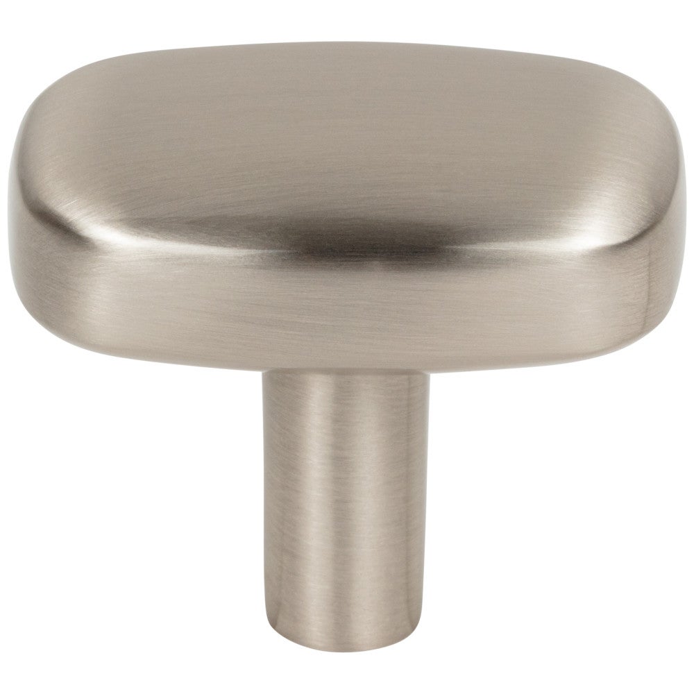 Hardware Resources 1-1/2" Rounded Rectangle Overall Length Satin Nickel Loxley Cabinet Knob