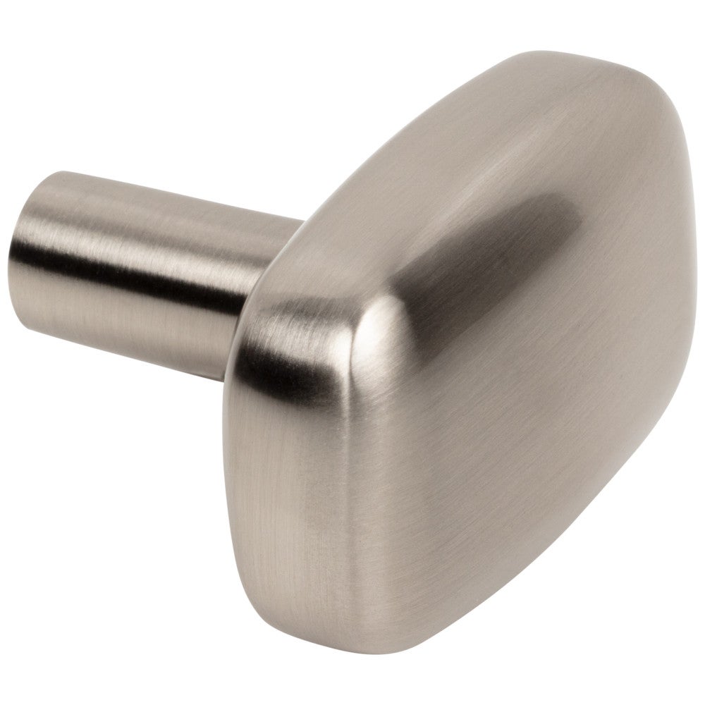 Hardware Resources 1-1/2" Rounded Rectangle Overall Length Satin Nickel Loxley Cabinet Knob