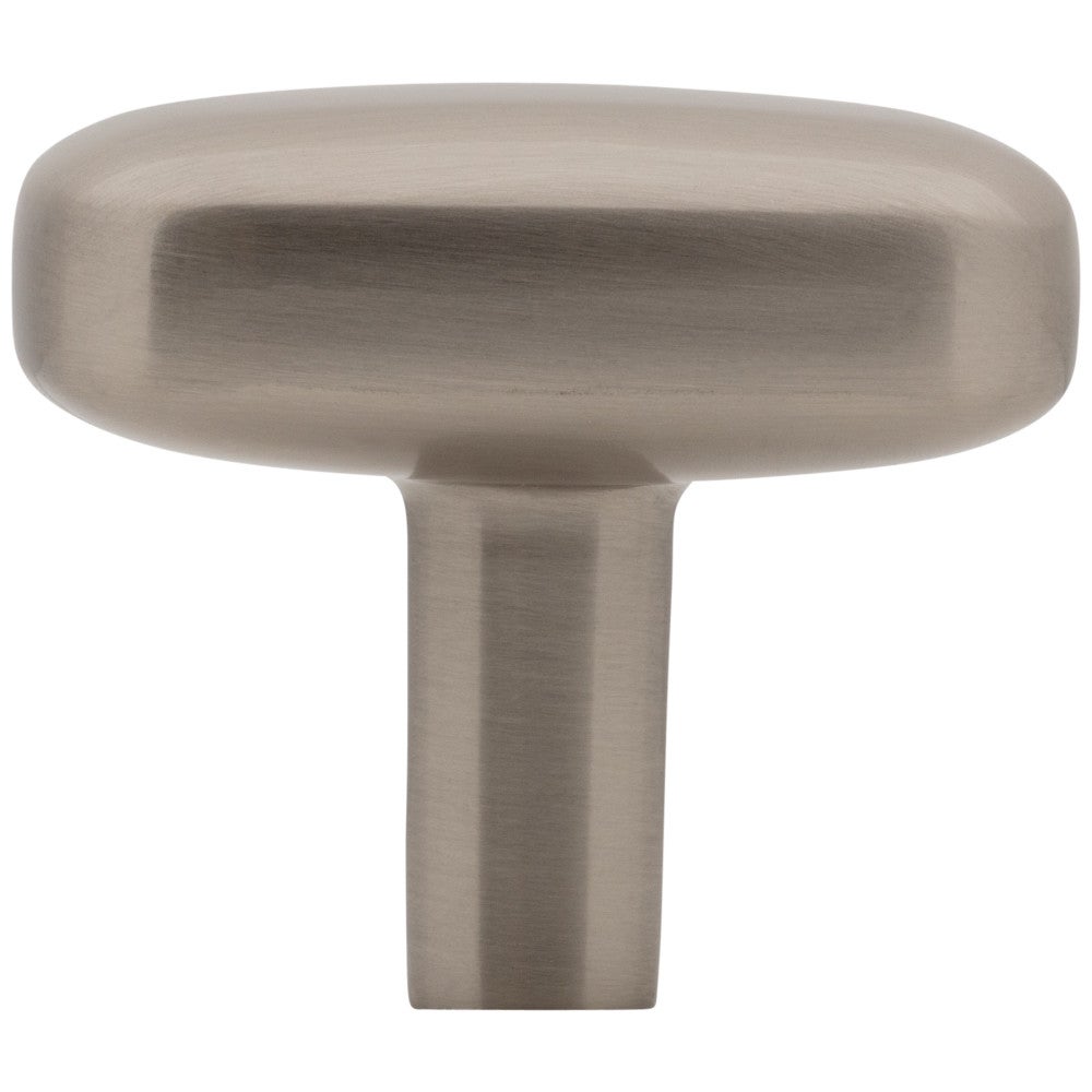 Hardware Resources 1-1/2" Rounded Rectangle Overall Length Satin Nickel Loxley Cabinet Knob