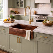 MAIDSTONE 30 Inch Single Bowl Copper Farmhouse Sink