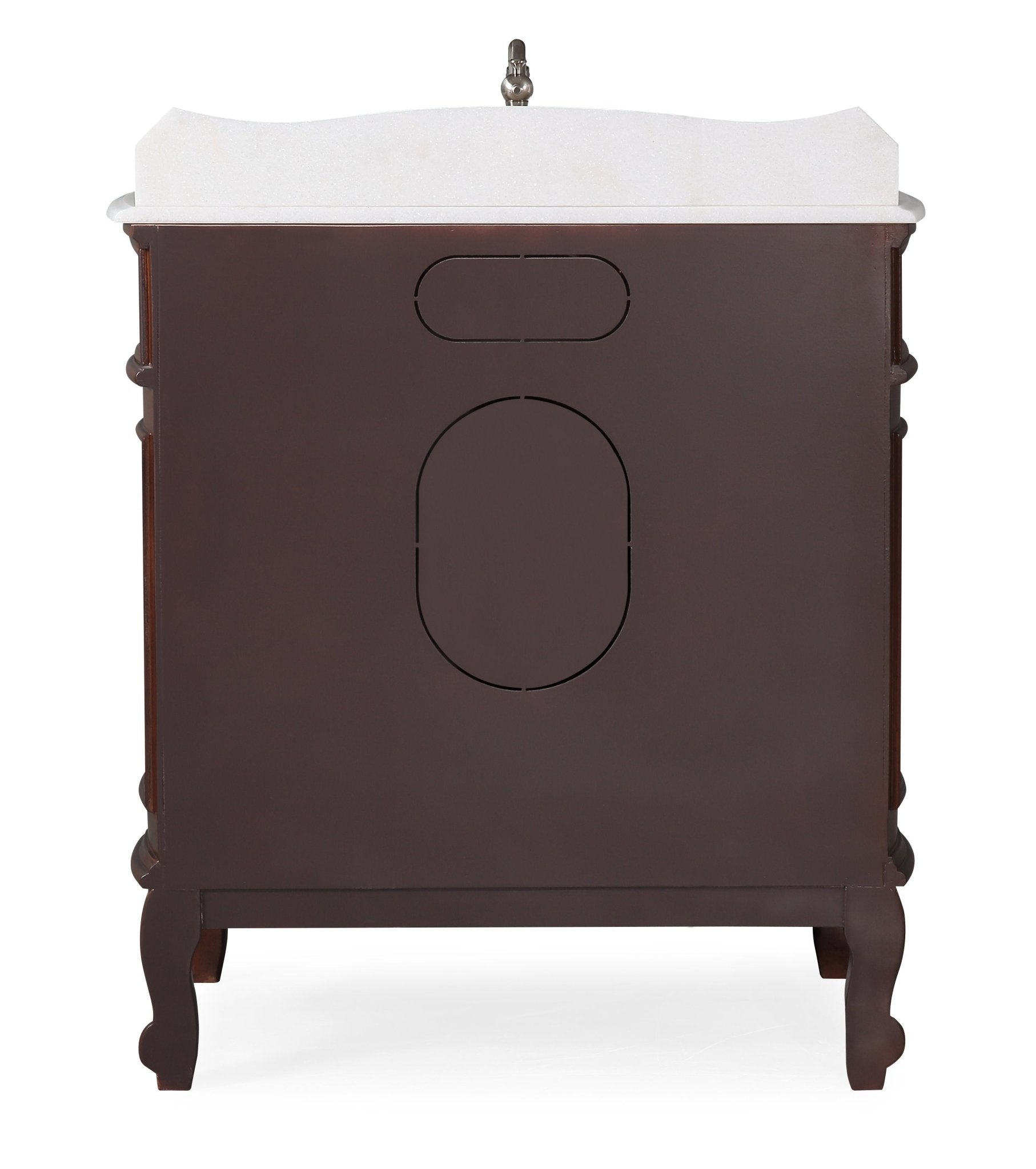 Chans Furniture HF021W-TK 33 Inch Traditional Antique Style Cherry Wood Benson Bathroom Sink Vanity