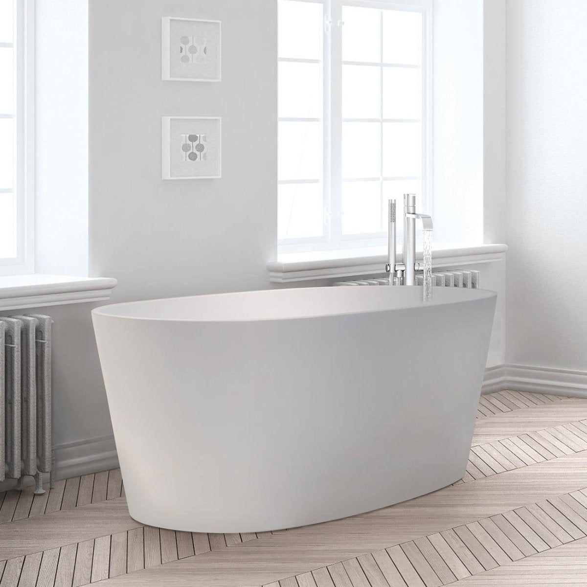 MAIDSTONE | DXV Marseille 59 Inch Resin Double Ended Matte Tub