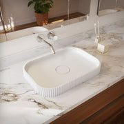 MAIDSTONE Vertical Solid Surace Fluted Vessel Sink