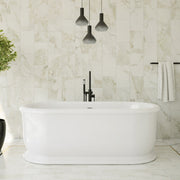 MAIDSTONE | DXV Slyph 71 Inch Resin Double Ended Freestanding Tub - No Faucet Drillings