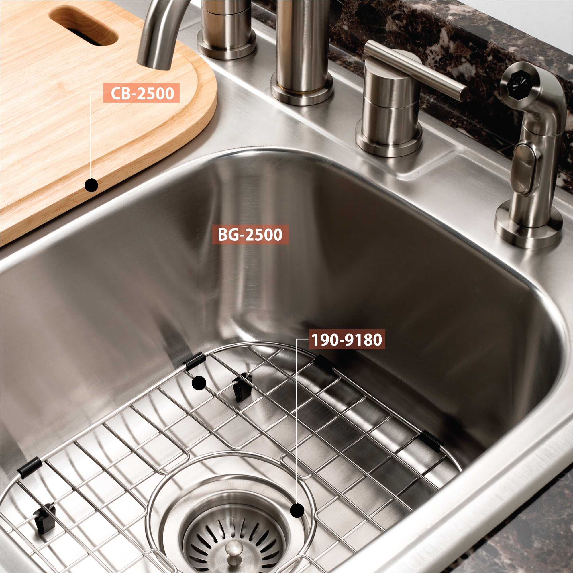 Houzer Glowtone 33" Stainless Steel Drop-in Topmount 4-hole 50/50 Double Bowl 9 inch Deep Kitchen Sink - 3322-9BS4-1
