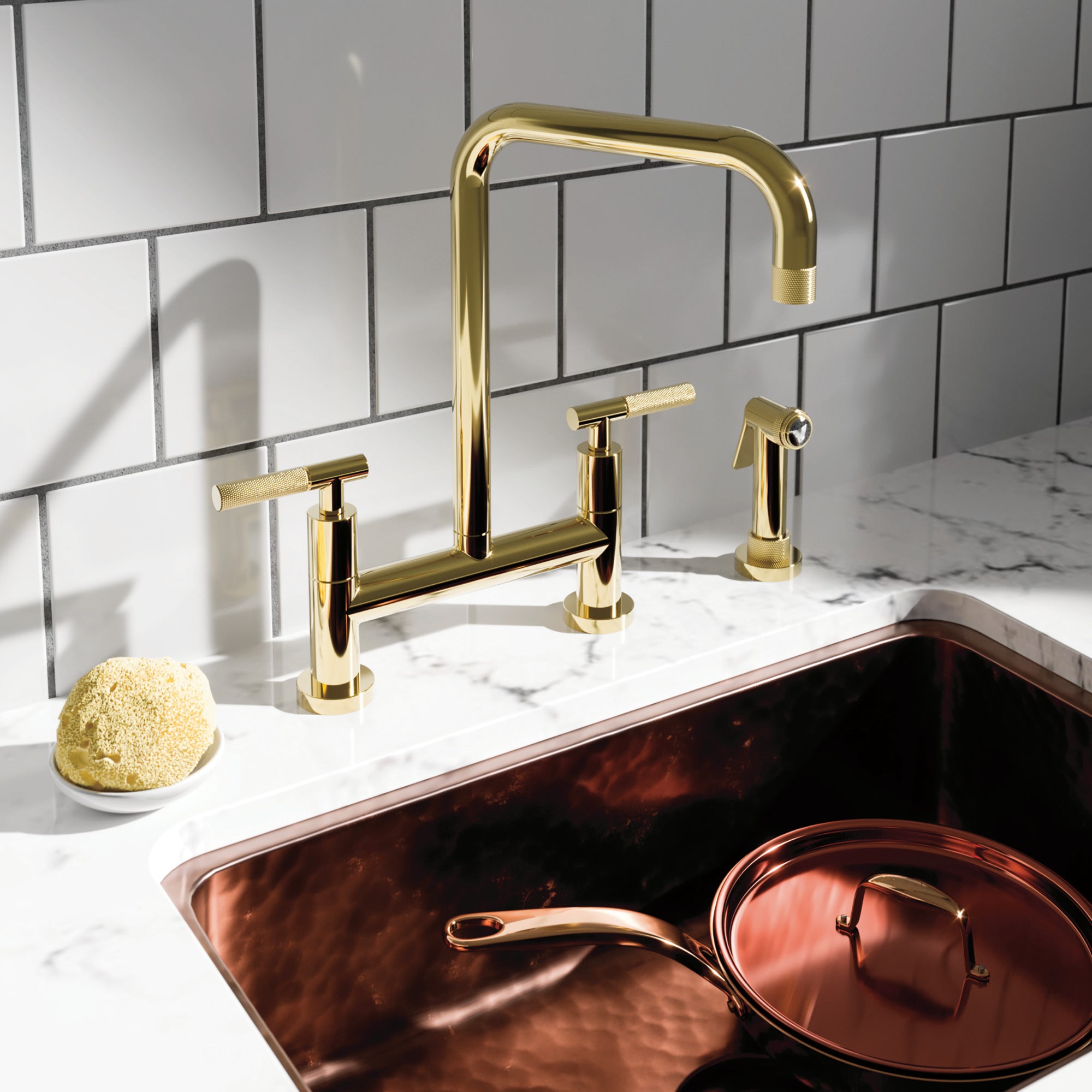 Newport Brass Muncy Kitchen Bridge Faucet with Side Spray