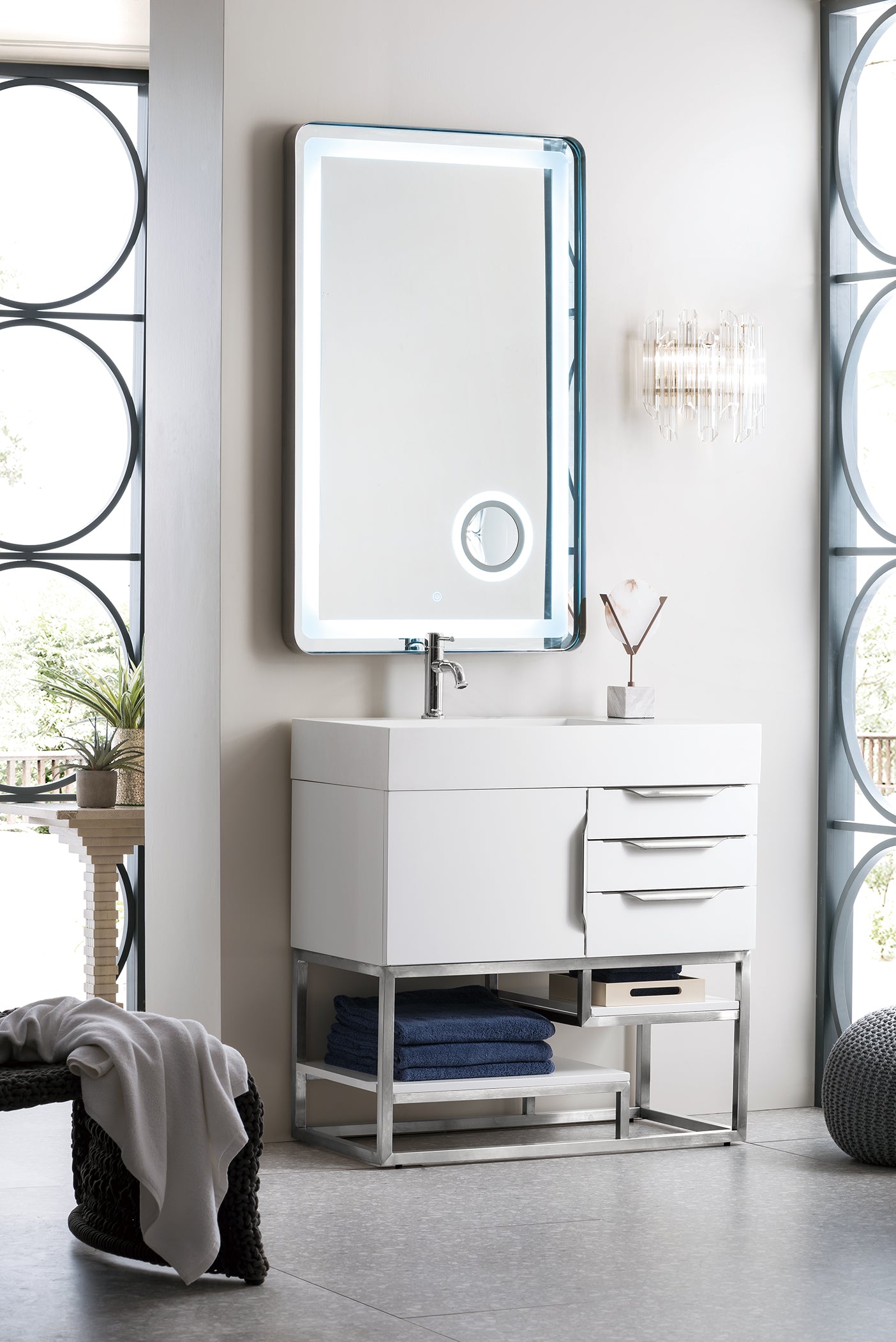 James Martin Columbia 36" Freestanding Single Vanity with Mineral Composite Stone Countertop