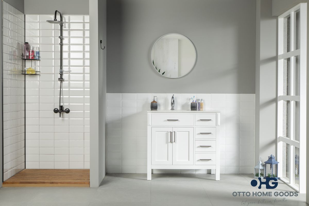 Fawna 36" White Bathroom Cabinet