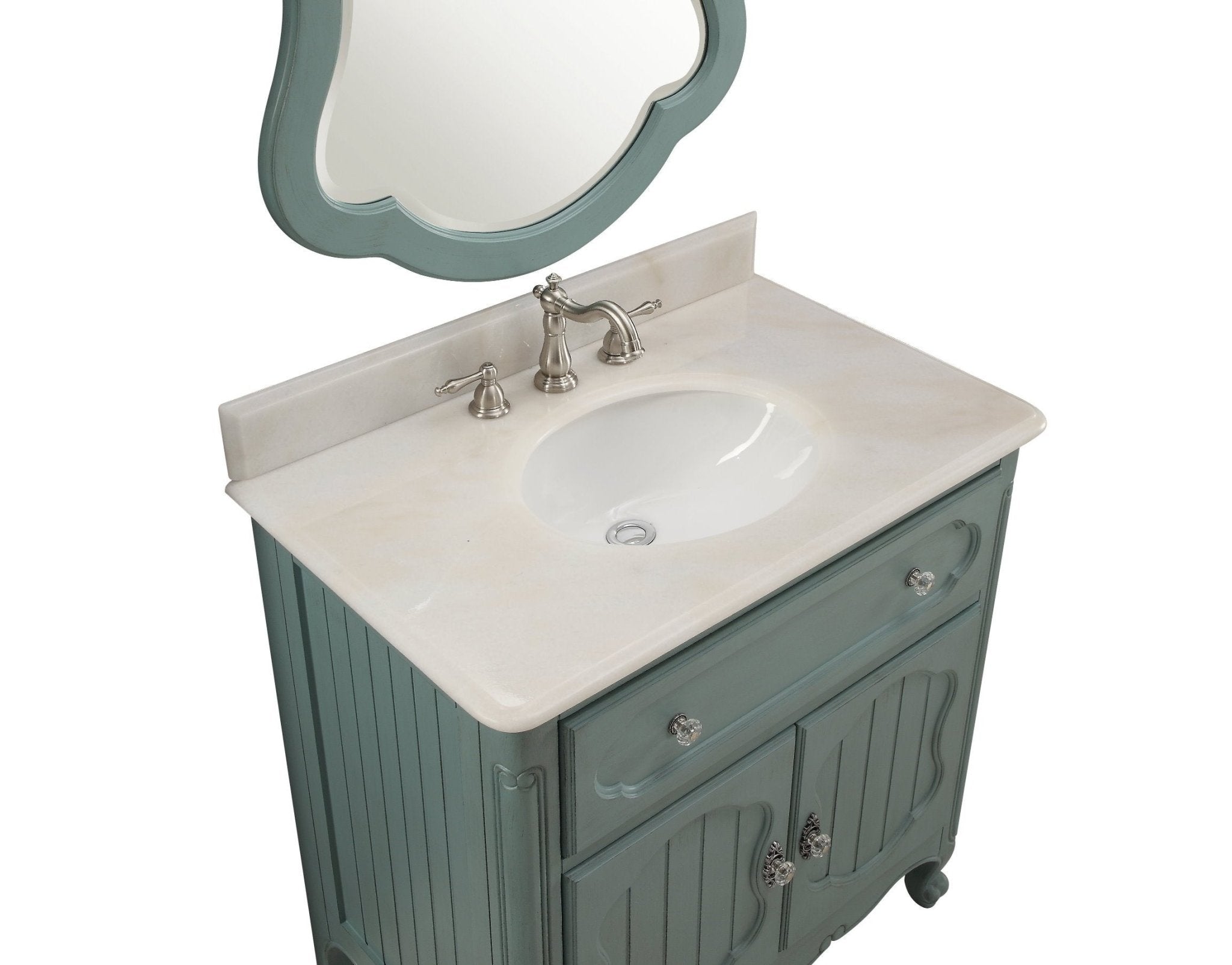 Chans Furniture GD-1533BU 34 Inch Light Blue Charming Cottage Chic Knoxville Vanity