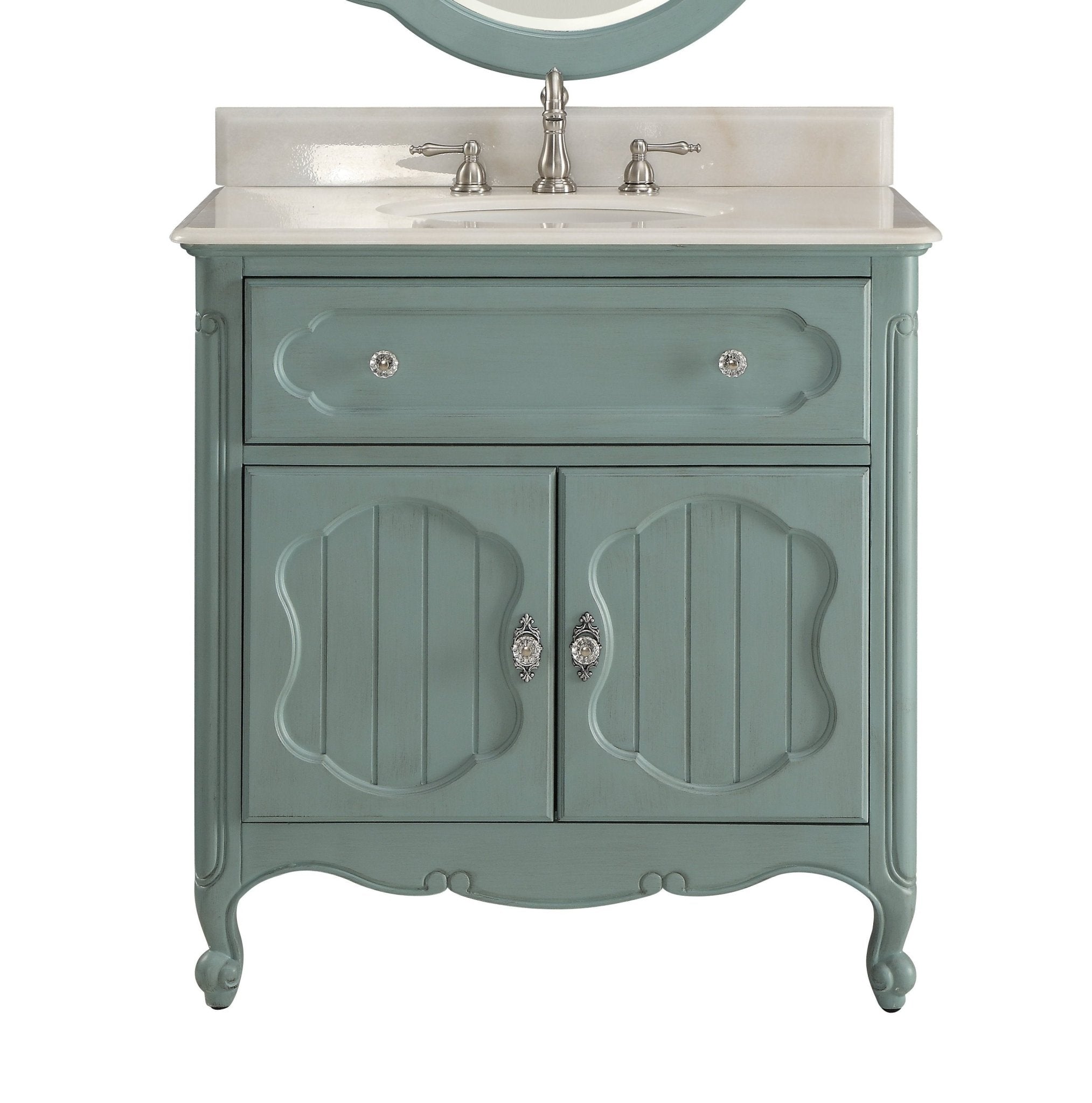Chans Furniture GD-1533BU 34 Inch Light Blue Charming Cottage Chic Knoxville Vanity