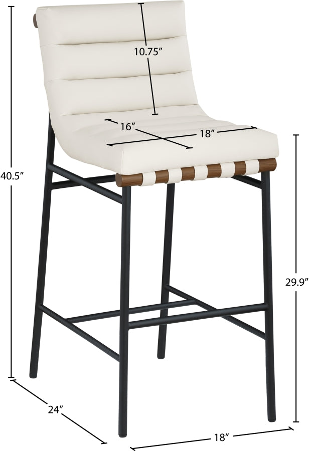 Burke Vegan Leather Upholstered Bar Stools