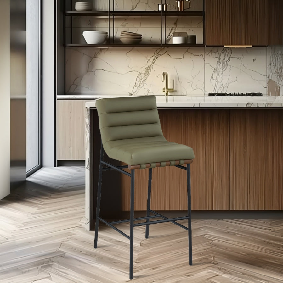 Burke Vegan Leather Upholstered Bar Stools