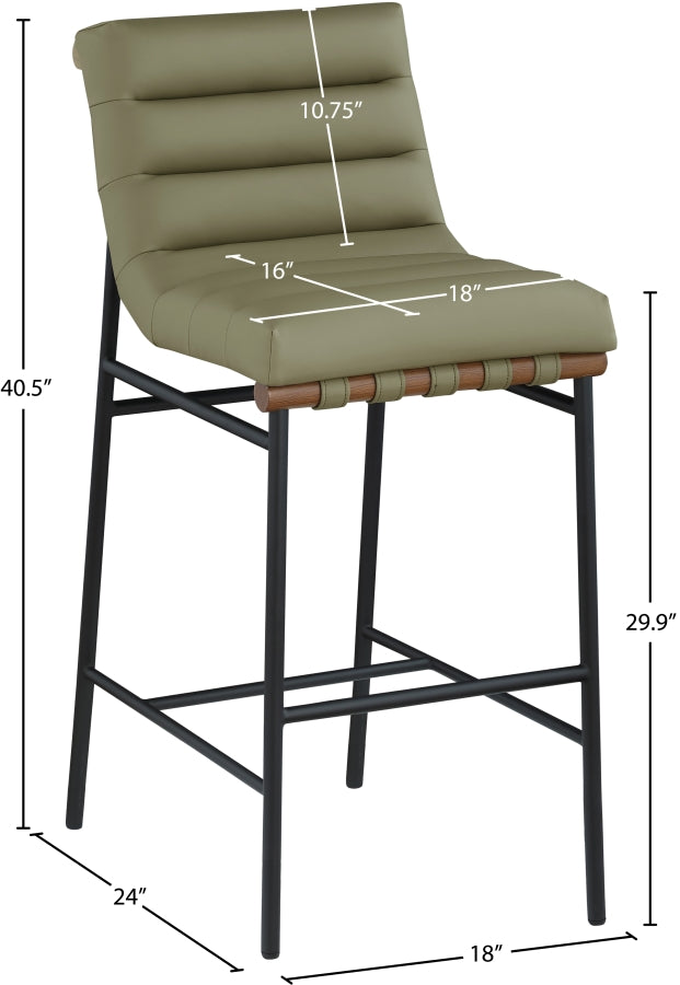 Burke Vegan Leather Upholstered Bar Stools