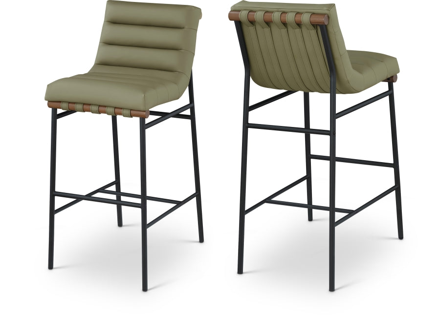 Burke Vegan Leather Upholstered Bar Stools