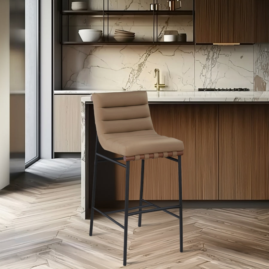 Burke Vegan Leather Upholstered Bar Stools