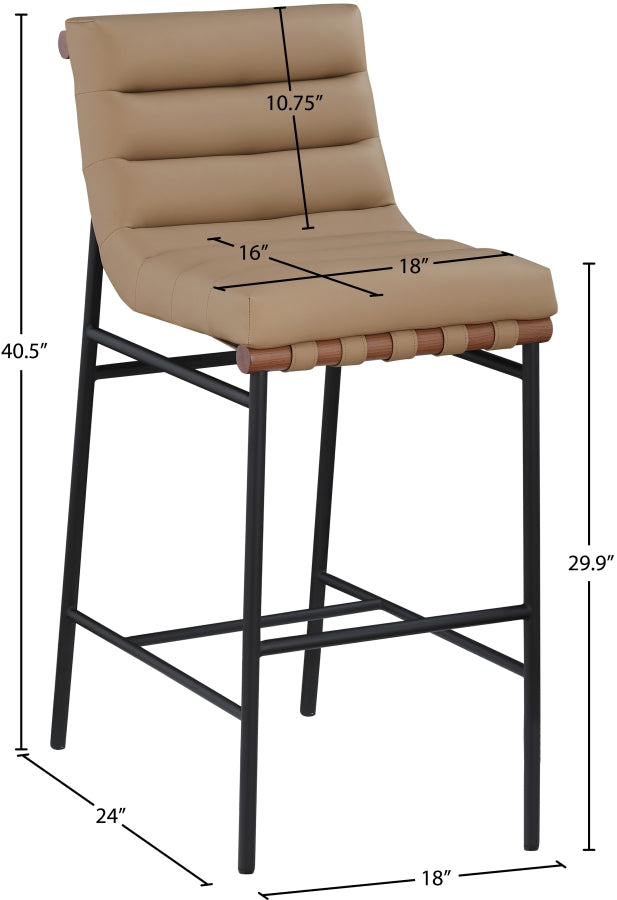 Burke Vegan Leather Upholstered Bar Stools