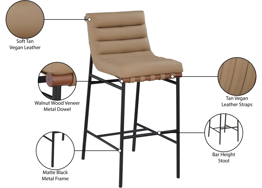 Burke Vegan Leather Upholstered Bar Stools