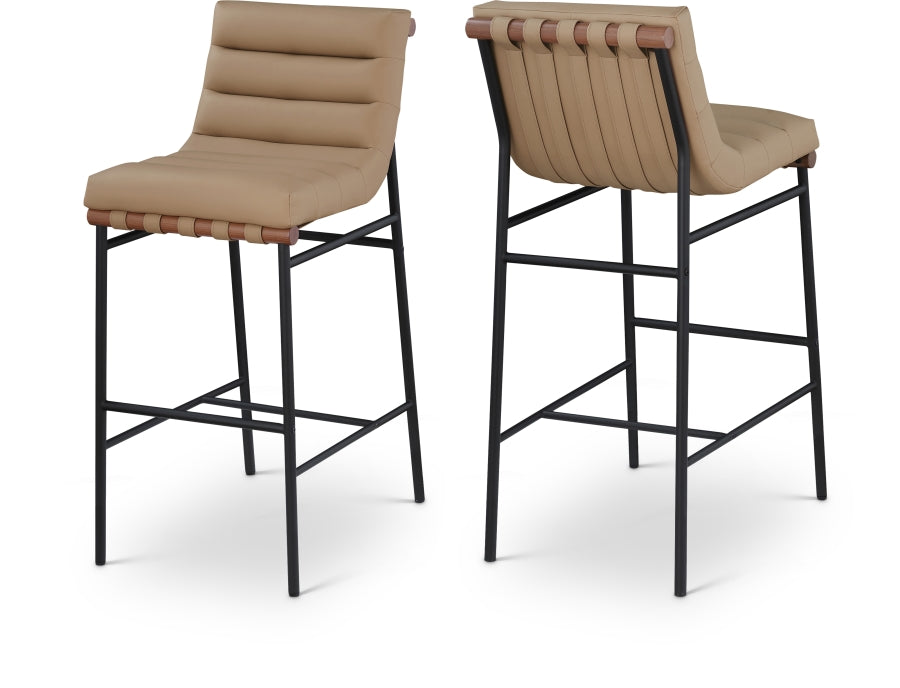 Burke Vegan Leather Upholstered Bar Stools