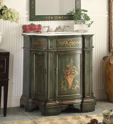 Chans Furniture HF-090G 35" Hand painted Crossfield Bathroom Sink Vanity