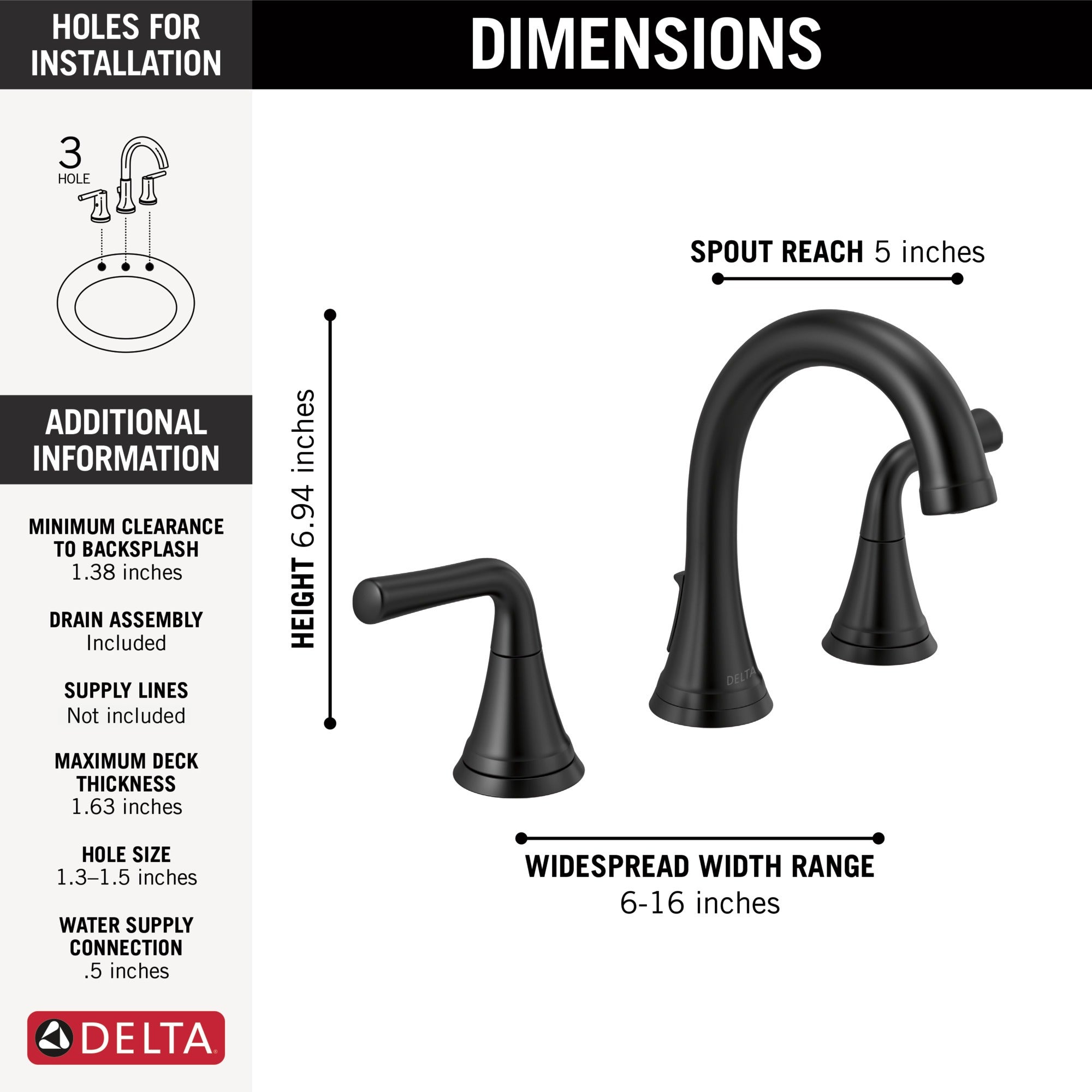 Delta Kayra® Two Handle Widespread Bathroom Faucet