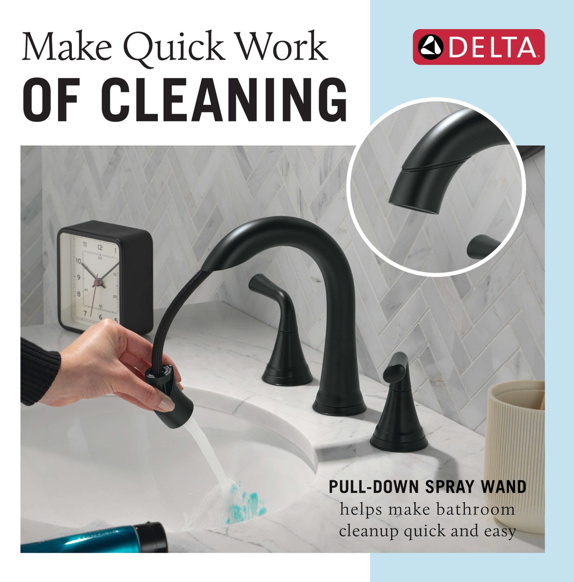Delta Kayra® Two Handle Widespread Pull-Down Bathroom Faucet